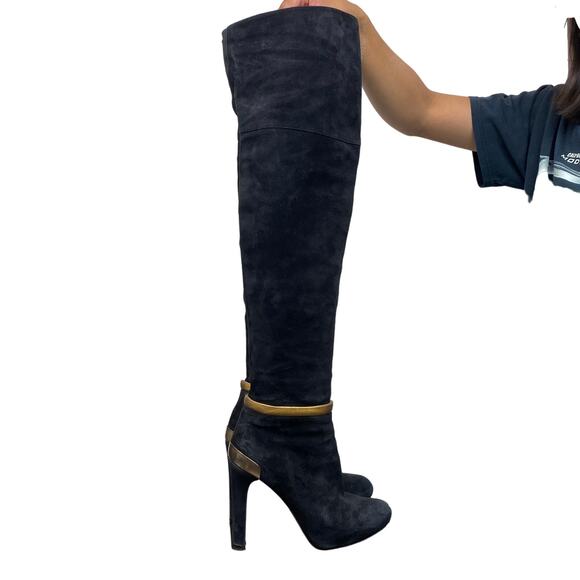 Fendi Suede Over The Knee High Stiletto Heel Boots Women's 38